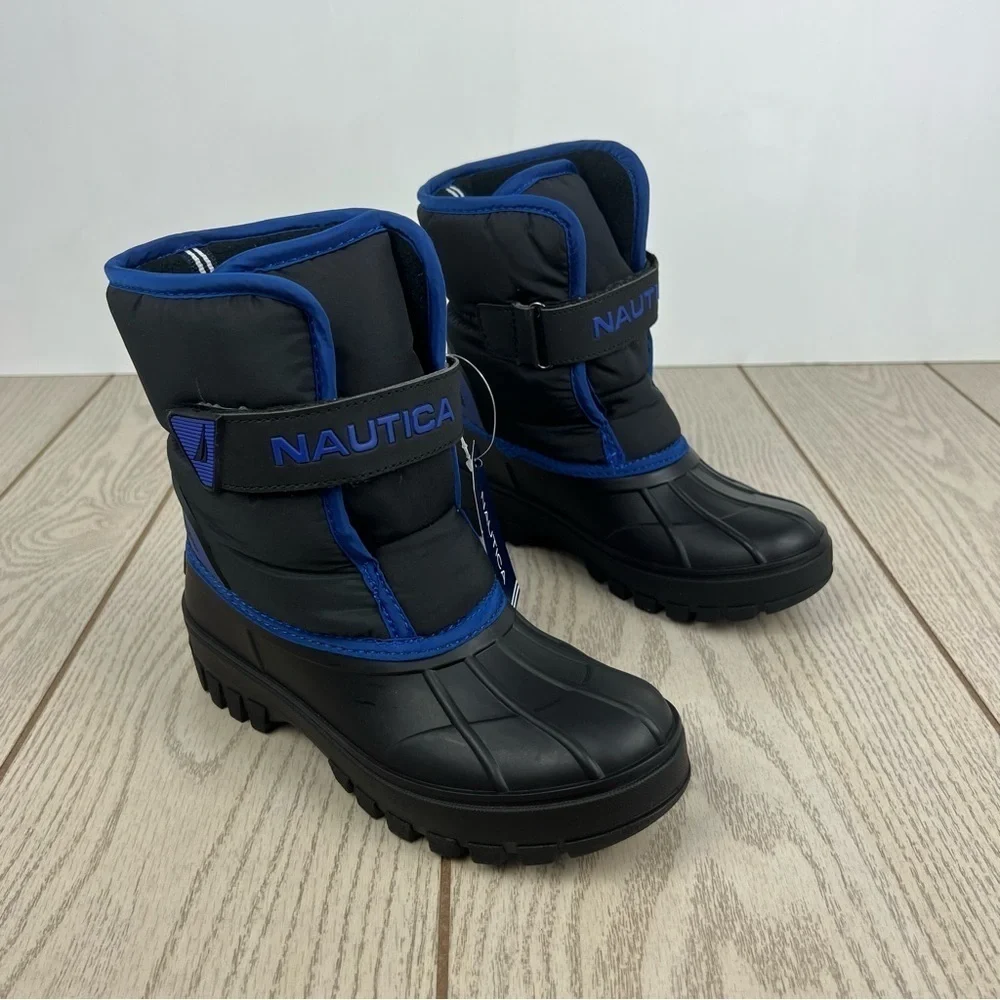 Nautica Girl's Albemarle 4 Cold Weather Boots Kids Sizes Black Cobalt Pop $50
